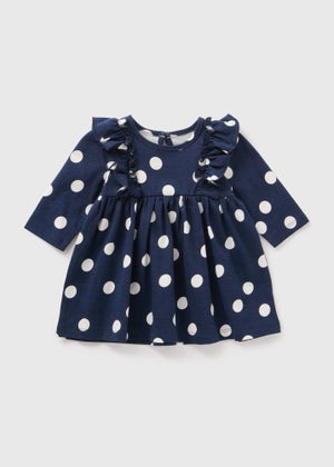 Baby Navy Spot Dress (Newborn-23mths)