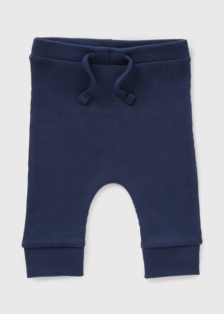 Baby Navy Rib Leggings (Newborn-23mths)