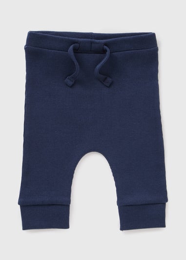 Baby Navy Rib Leggings (Newborn-23mths)