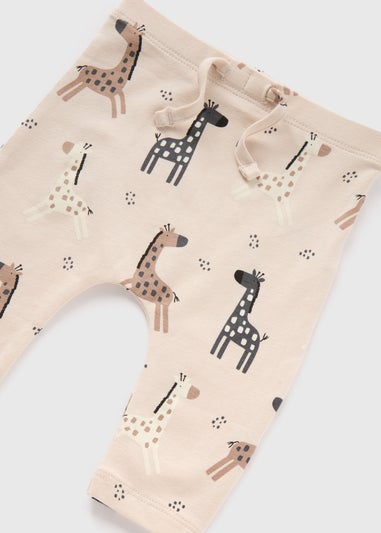 Baby Beige Giraffe Print Leggings (Newborn-23mths)