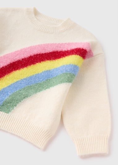 Girls Cream Rainbow Knit Jumper (1-7yrs)