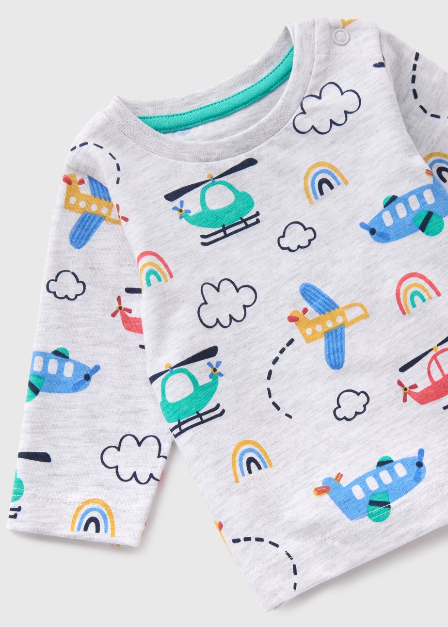 Baby Grey Transport Long Sleeve Top (Newborn-23mths)