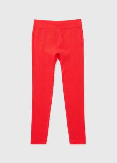 Girls Red Seamless Leggings (7-15yrs)