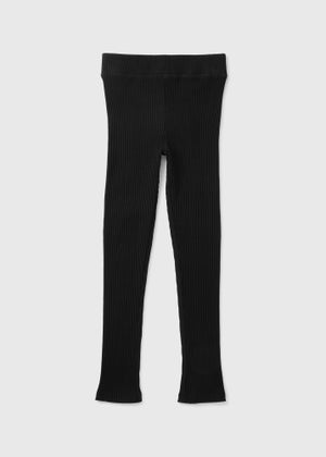 Girls Black Ribbed Leggings (7-15yrs)