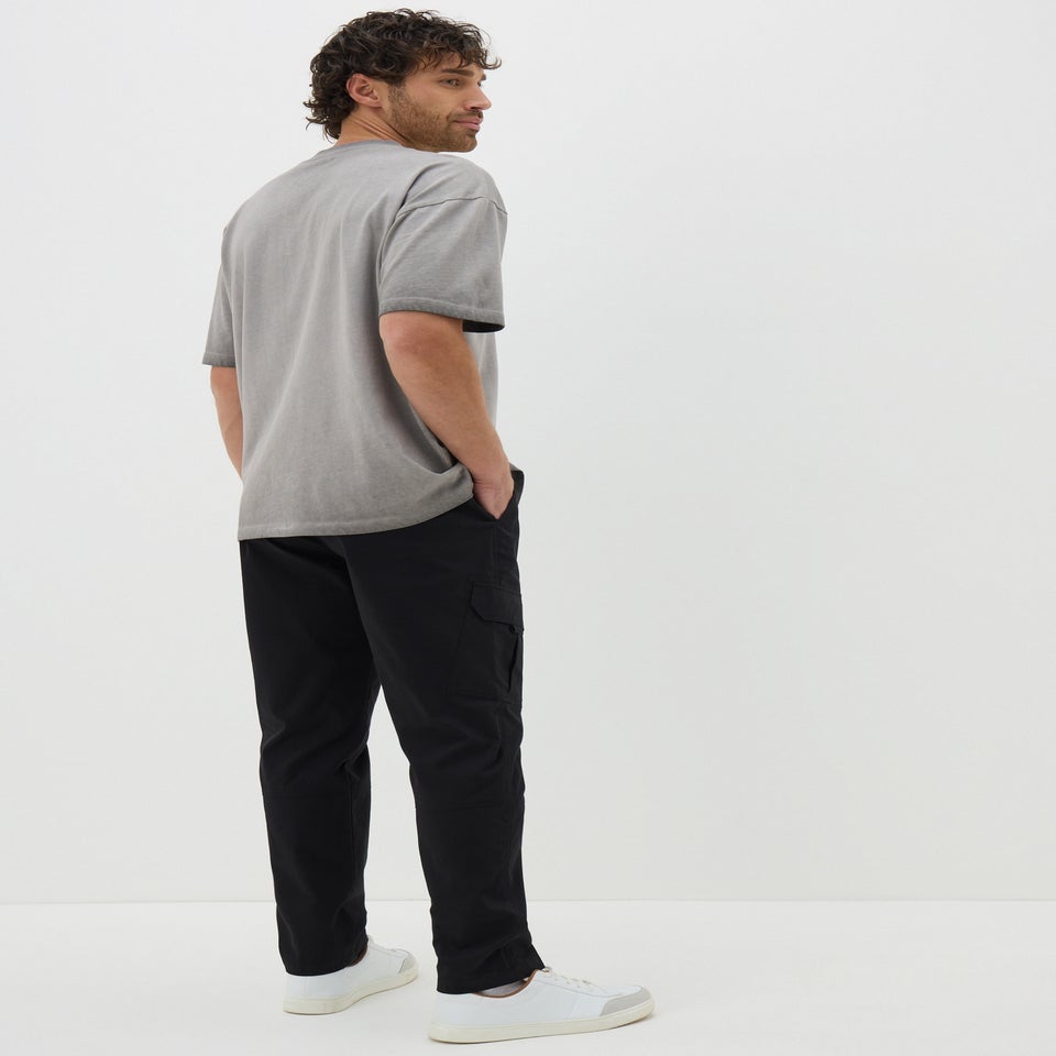 Black Basic Cargo Trousers