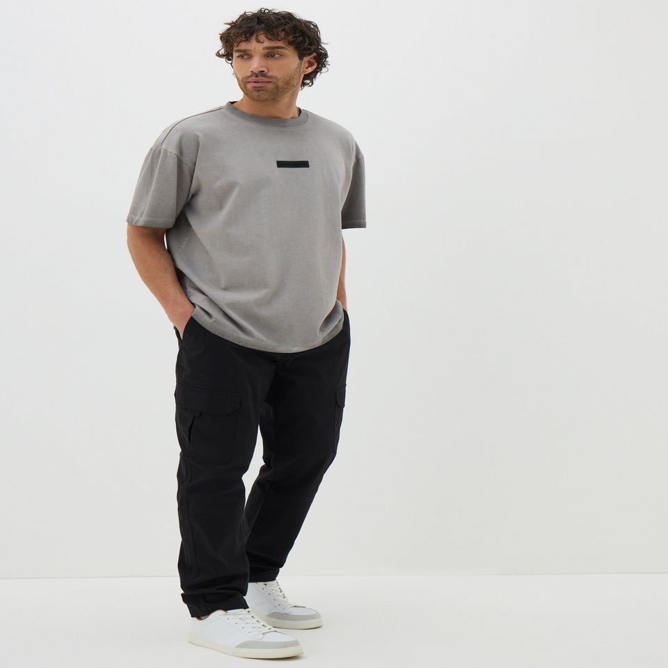 Black Basic Cargo Trousers