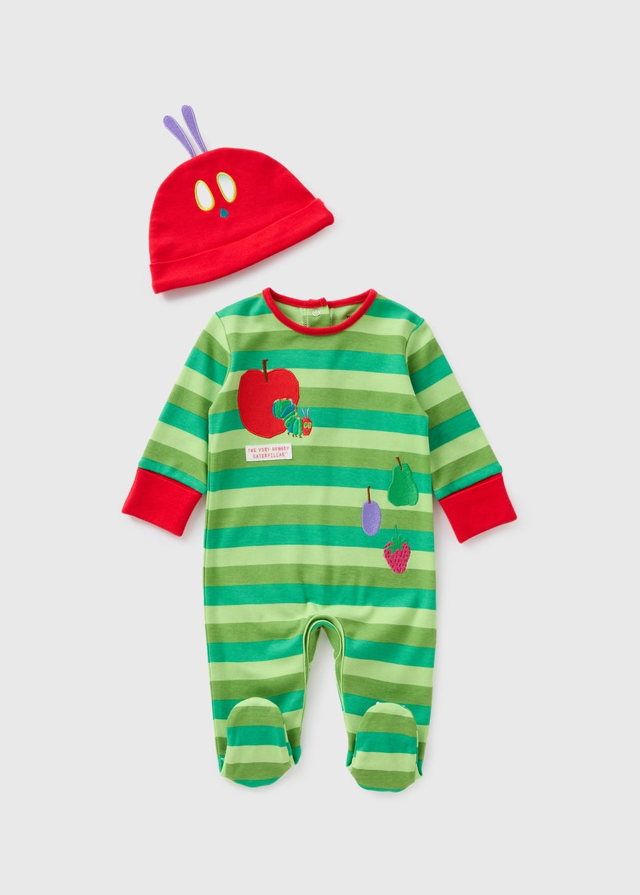 Hungry Caterpillar Baby Green Sleepsuit Hat (Newborn-18mths