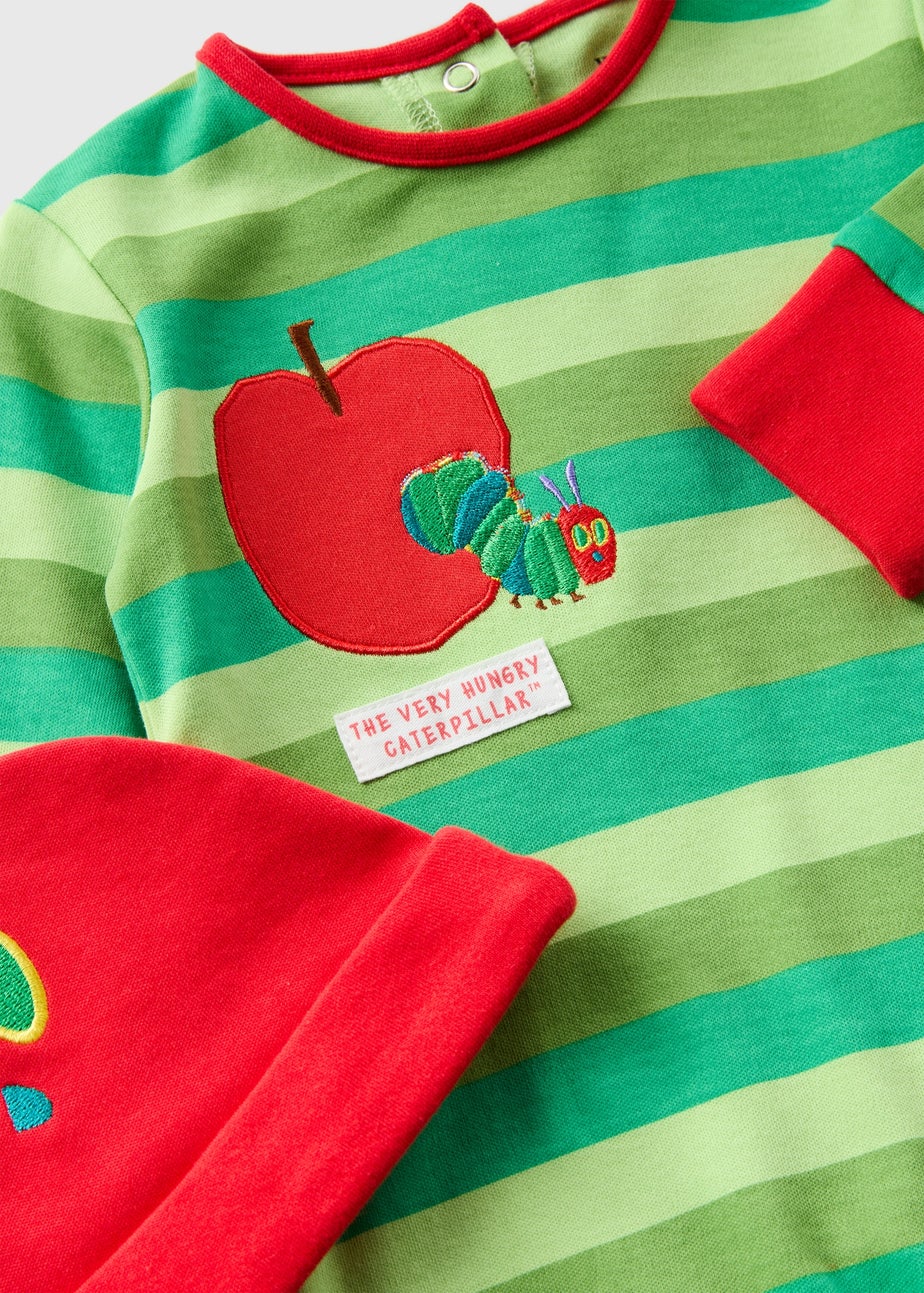 Hungry Caterpillar Baby Green Sleepsuit Hat (Newborn-18mths