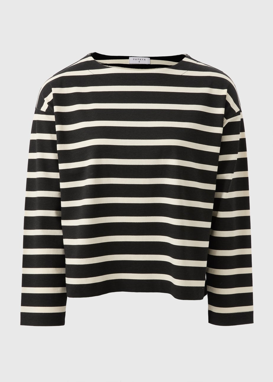 Black Stripe Long Sleeve Top