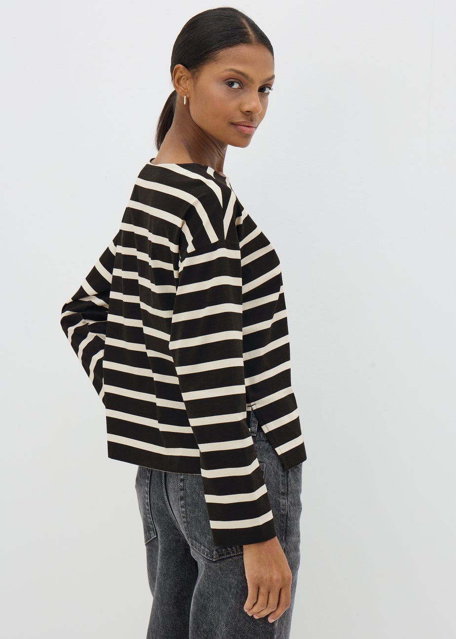 Black Stripe Long Sleeve Top