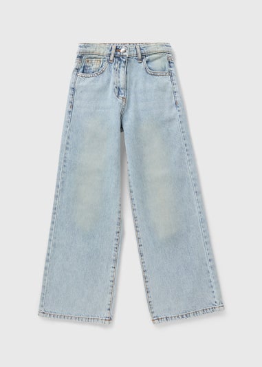Girls Light Wash Wide Leg Jeans (7-15yrs)