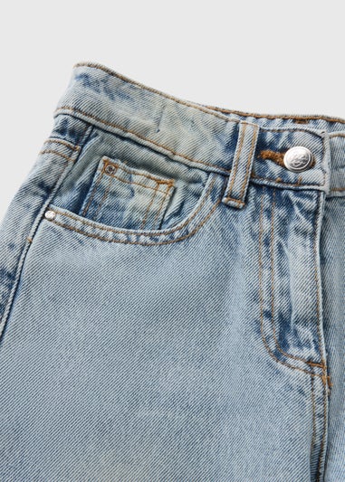 Girls Light Wash Wide Leg Jeans (7-15yrs)