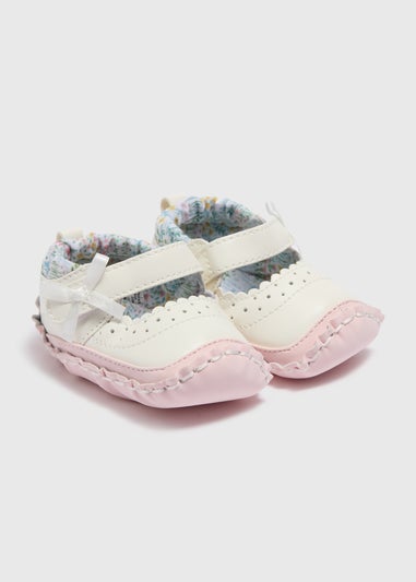 Baby White Mary Jane Soft Sole Shoes (Newborn-18mths)