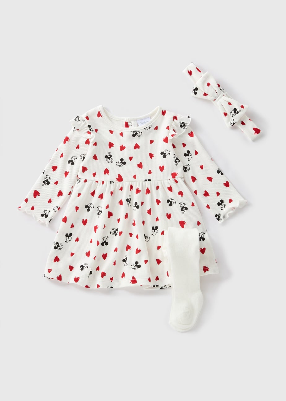 Disney Baby Cream Minnie Mouse Valentine Dress Set (Newborn-18mths)