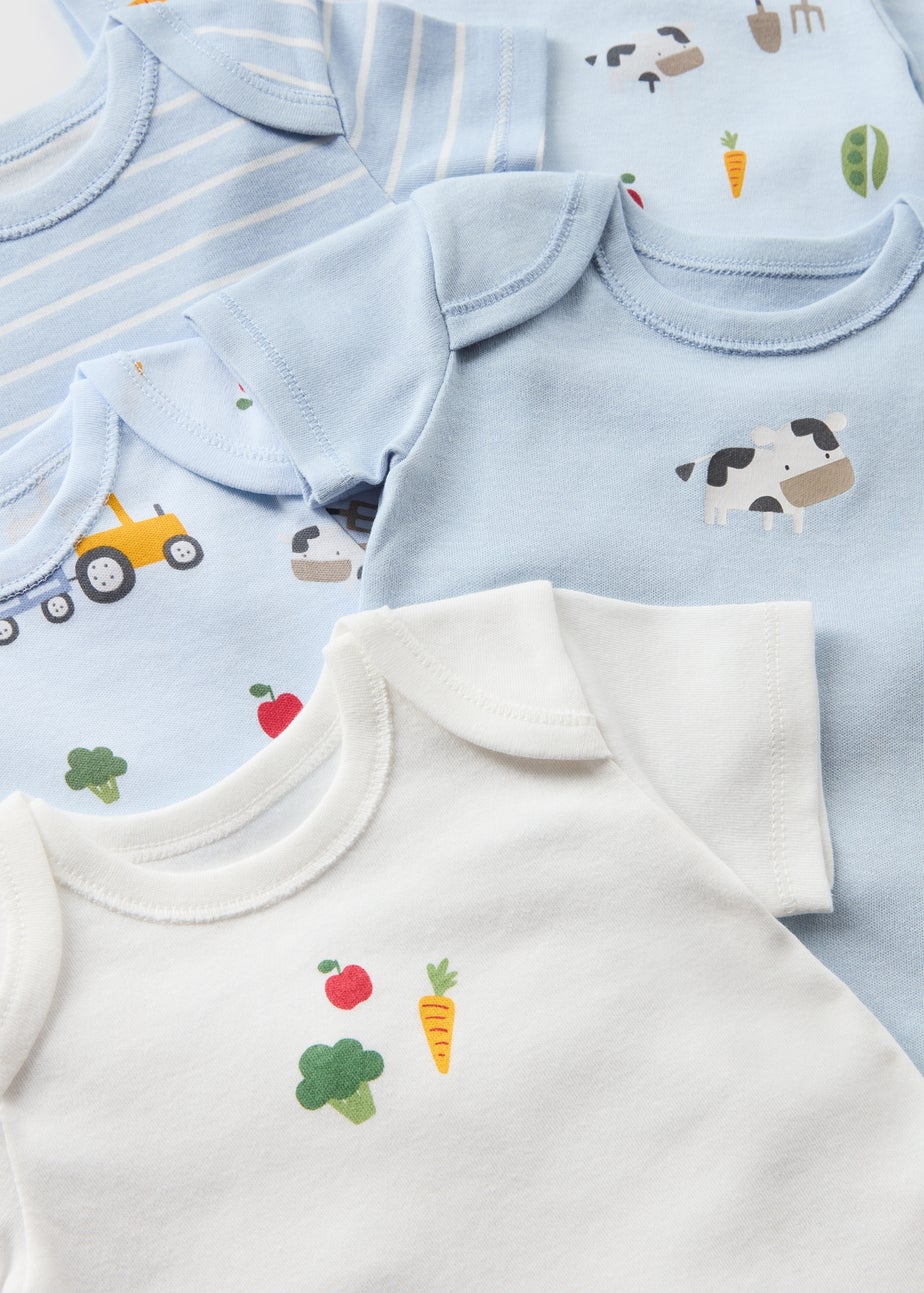 5 Pack Baby Blue Transport Bodysuits (Newborn-23mths)