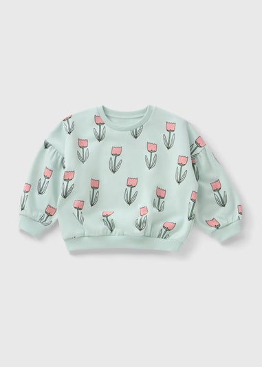 Girls Green Tulip Sweatshirt (1-7yrs)