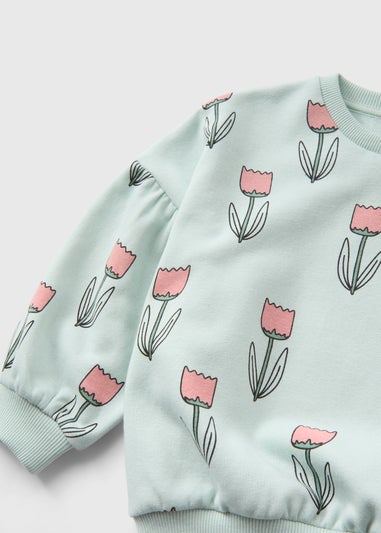 Girls Green Tulip Sweatshirt (1-7yrs)
