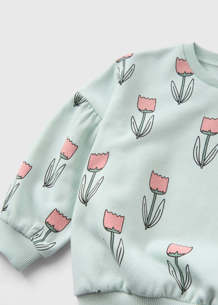 Girls Green Tulip Sweatshirt (1-7yrs)