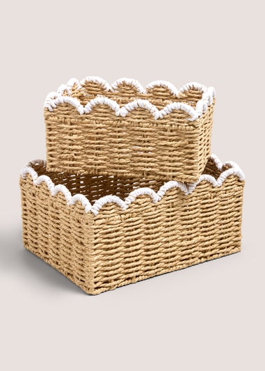 Scallop Edge Set of Two Baskets