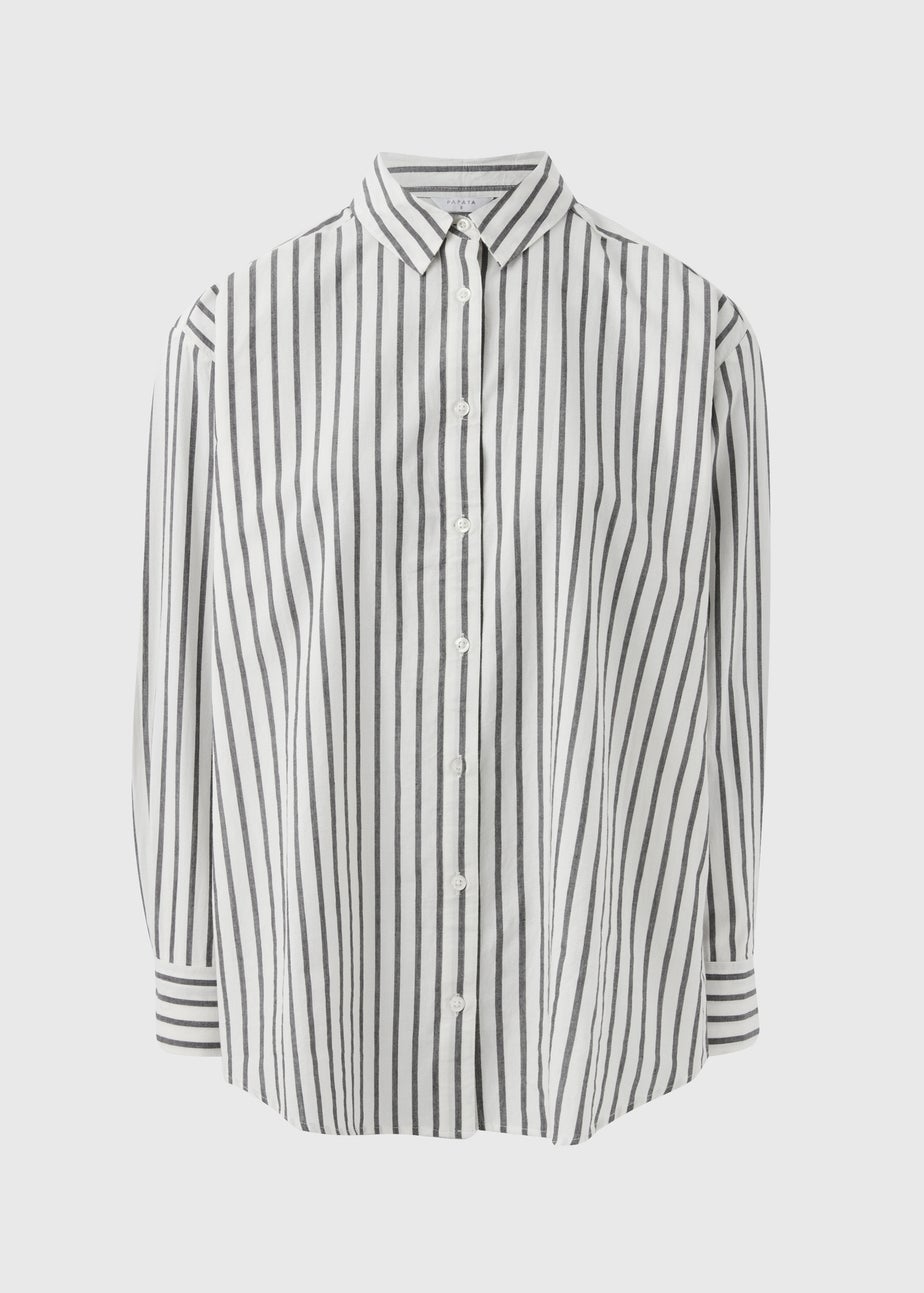 Papaya Petite Black Bold Stripe Shirt
