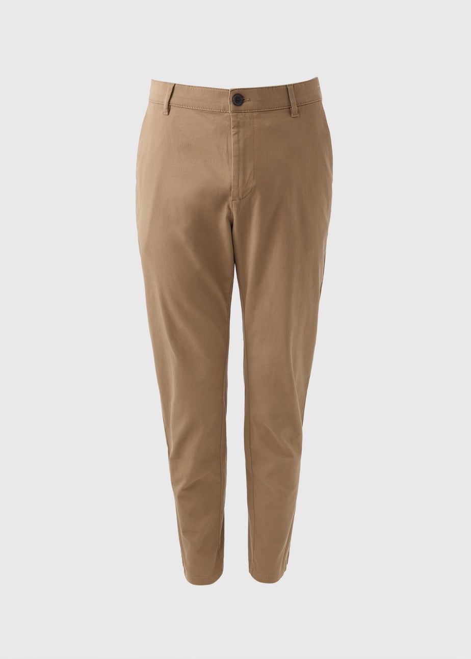 Beige Straight Fit Chinos