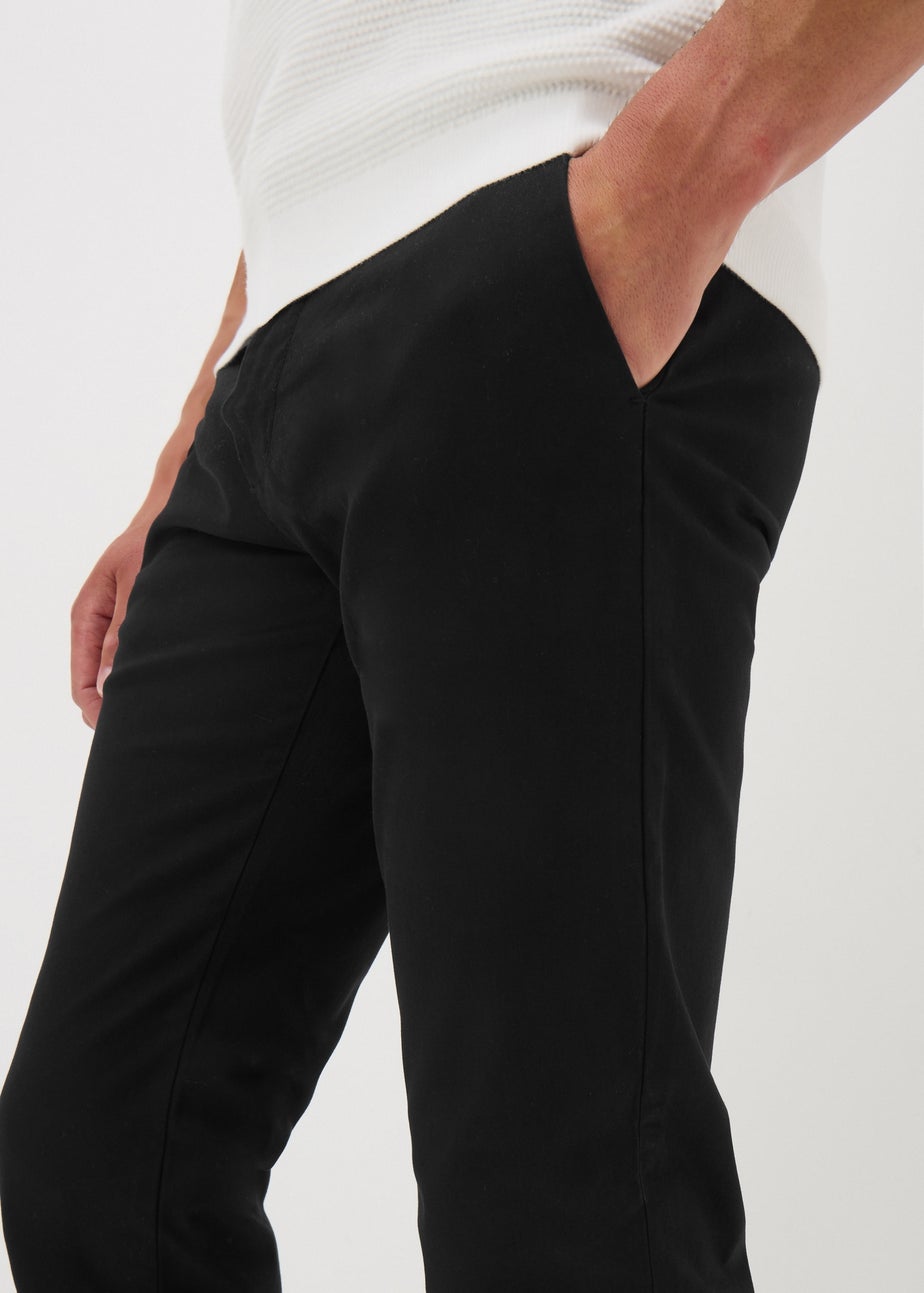 Black Slim Fit Chino Trousers