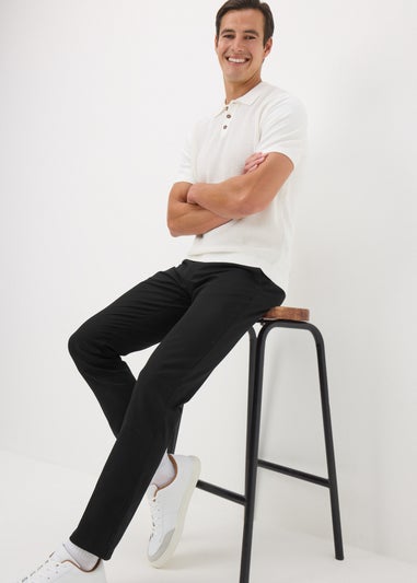 Black Slim Fit Chino Trousers