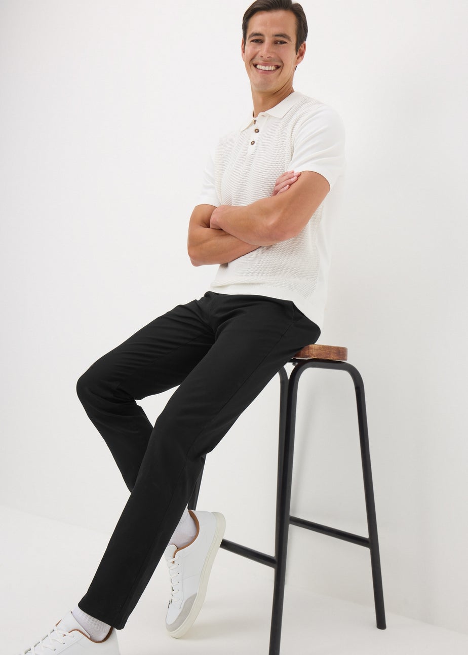 Black Slim Fit Chino Trousers