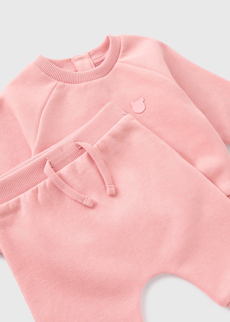 Baby Pink Sweatshirt & Jogging Bottom Set (Newborn-23mths)