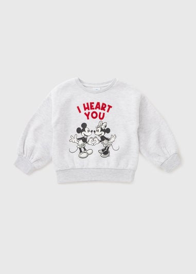 Disney Grey Minnie & Mickey Mouse Sweatshirt (1-7yrs)