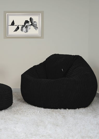 rucomfy Jumbo Cord Slouchbag Black Beanbag