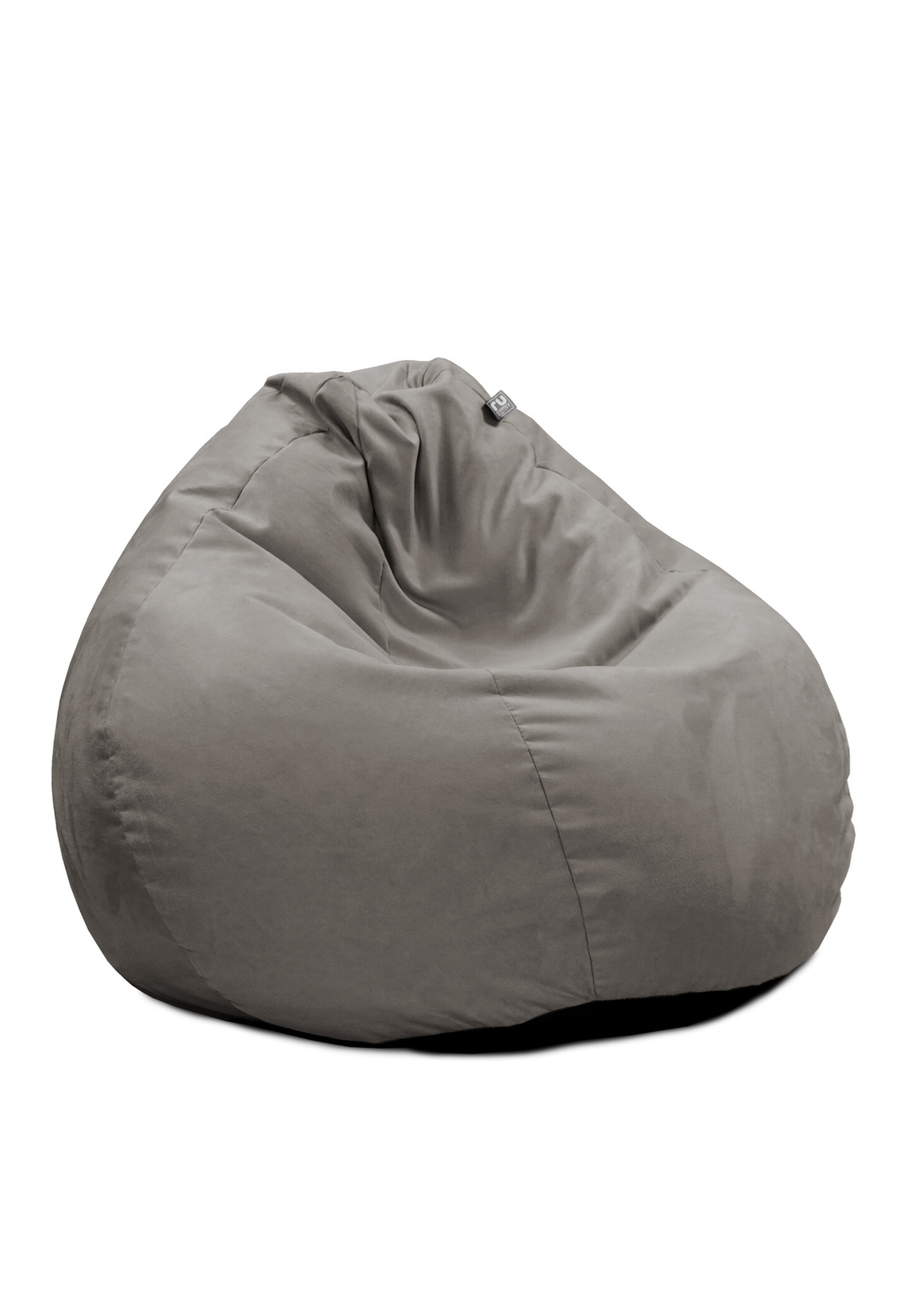 rucomfy Velvet Slouchbag Pebble Grey Beanbag