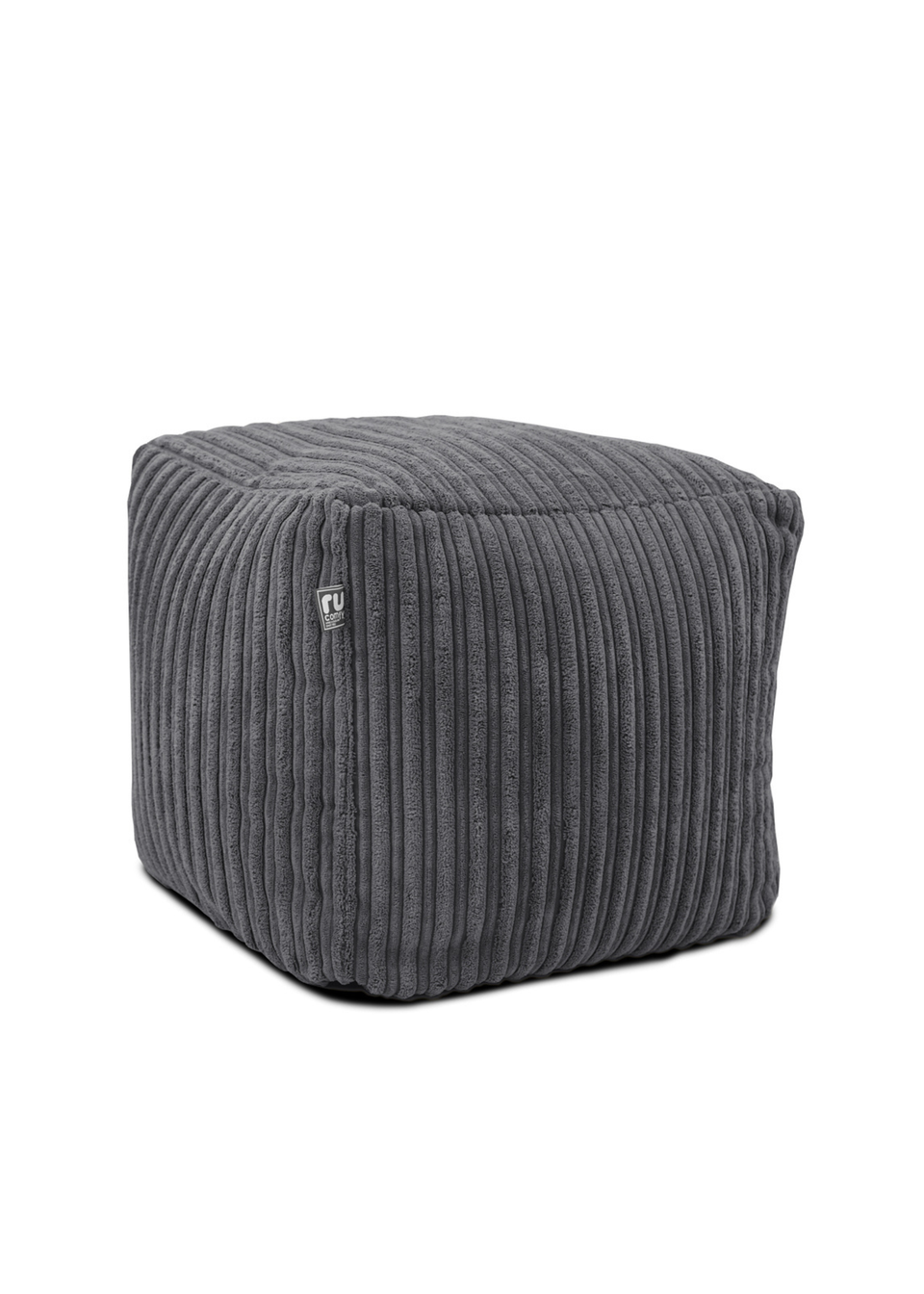 rucomfy Jumbo Cord Cube Slate Grey Beanbag