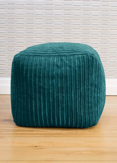 rucomfy Jumbo Cord Cube Teal Beanbag (38cm x 38cm x 38cm)