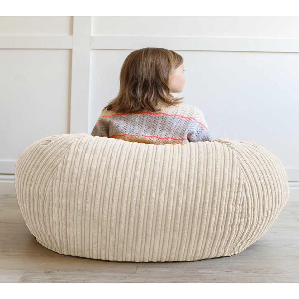 rucomfy Jumbo Cord Kids Slouchbag Ivory Beanbag