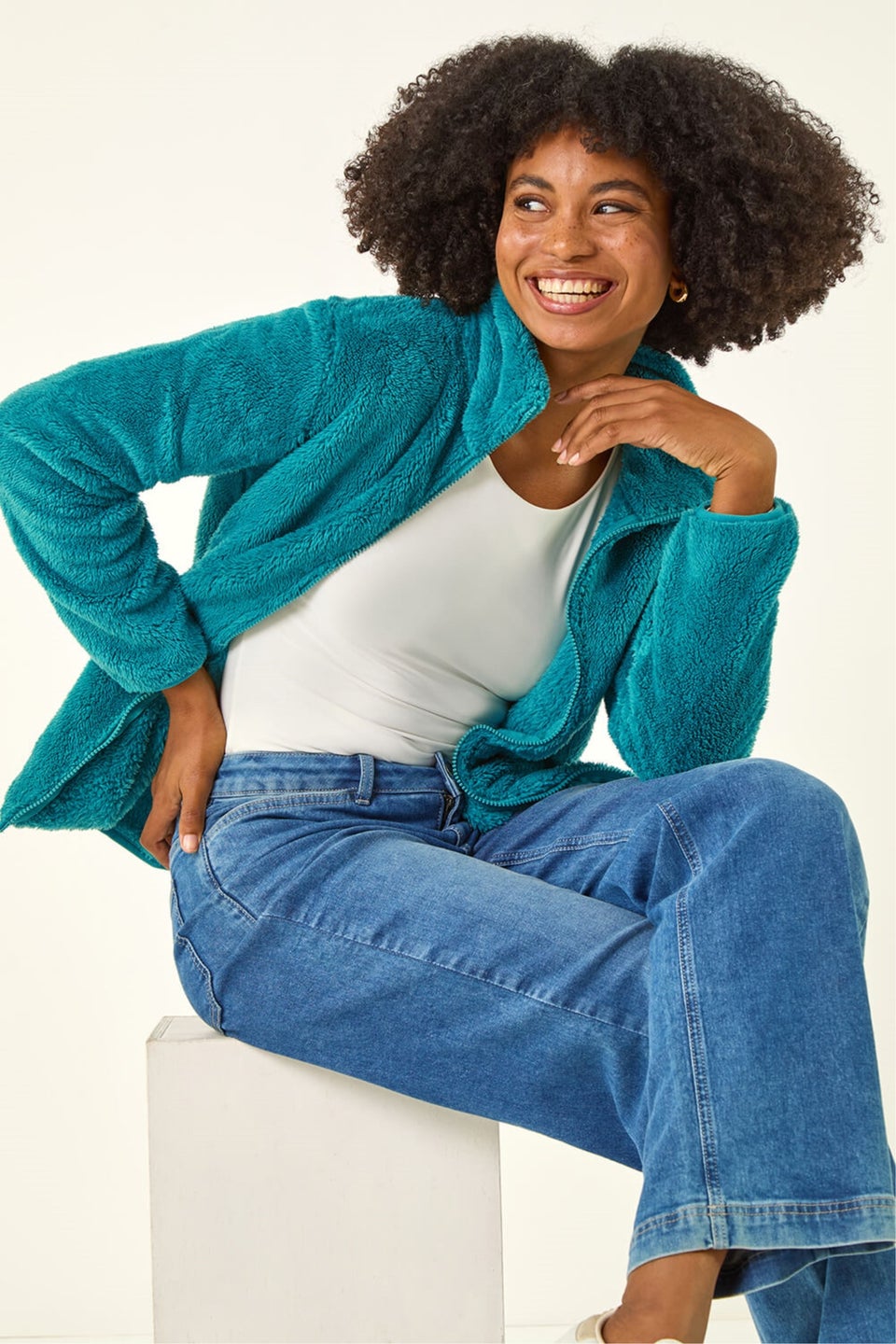 Roman Jade Soft Sherpa Fleece Jacket