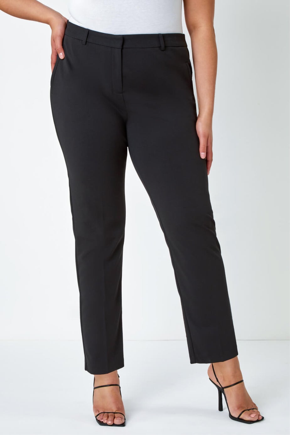 Roman Black Curve Straight Leg Trouser