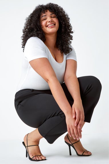 Roman Black Curve Straight Leg Trouser