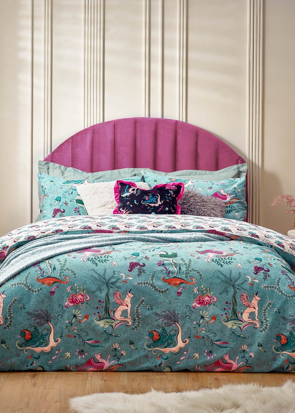 furn. Blue Athena Mythological Duvet Cover Set