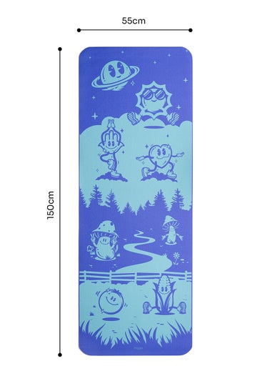 Myga Blue Frenzy Silk Print Childrens Mat