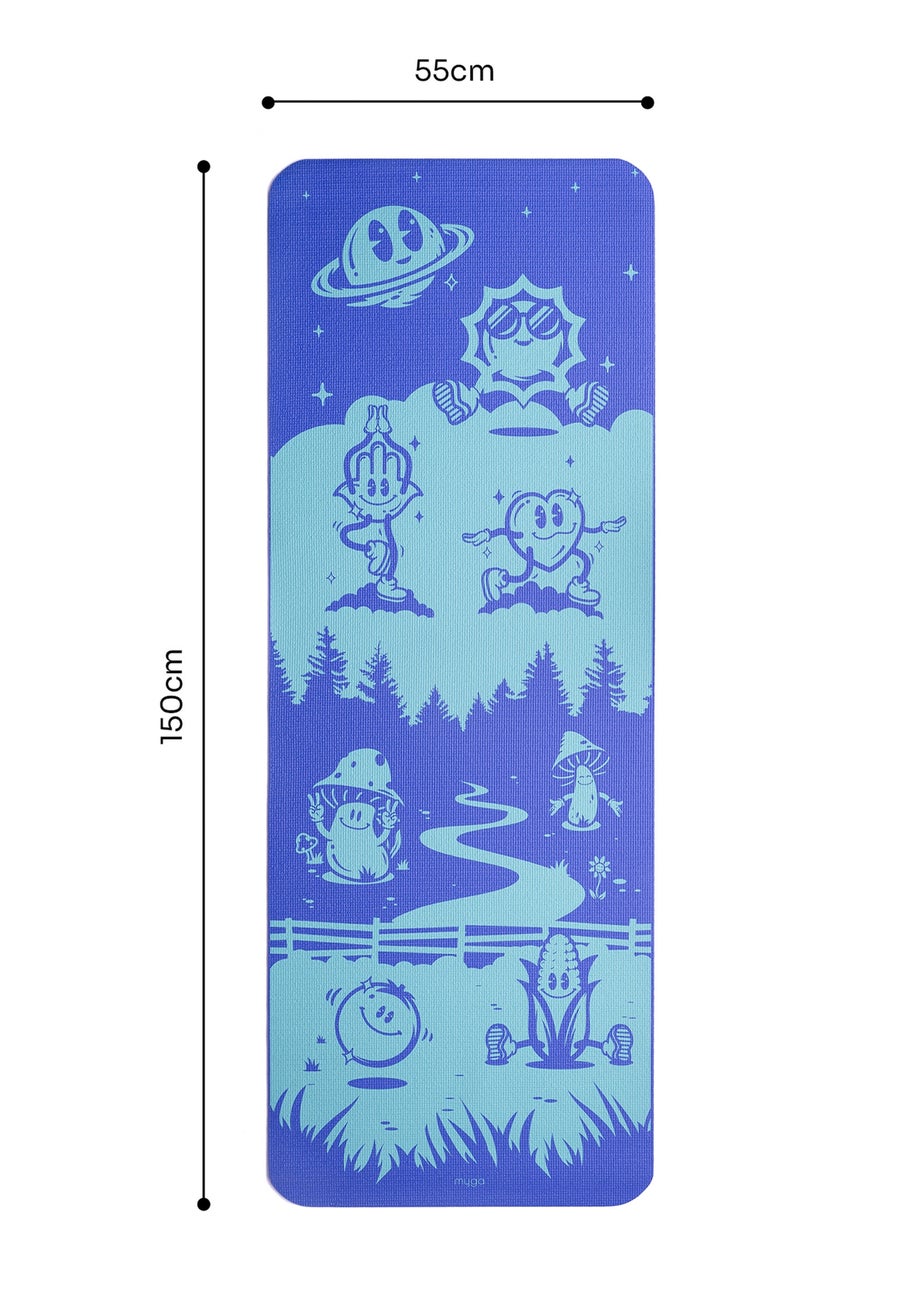 Myga Blue Frenzy Silk Print Childrens Mat