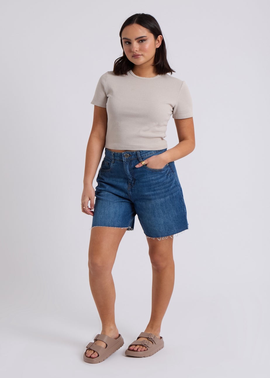 Urban Bliss Natural Washed Ribbed Tee