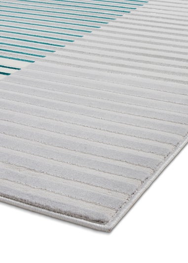 Think Rugs Apollo Green Modern Linear Rug