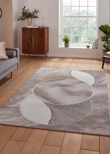 Think Rugs Creation Gold/Brown Modern Geometric Rug