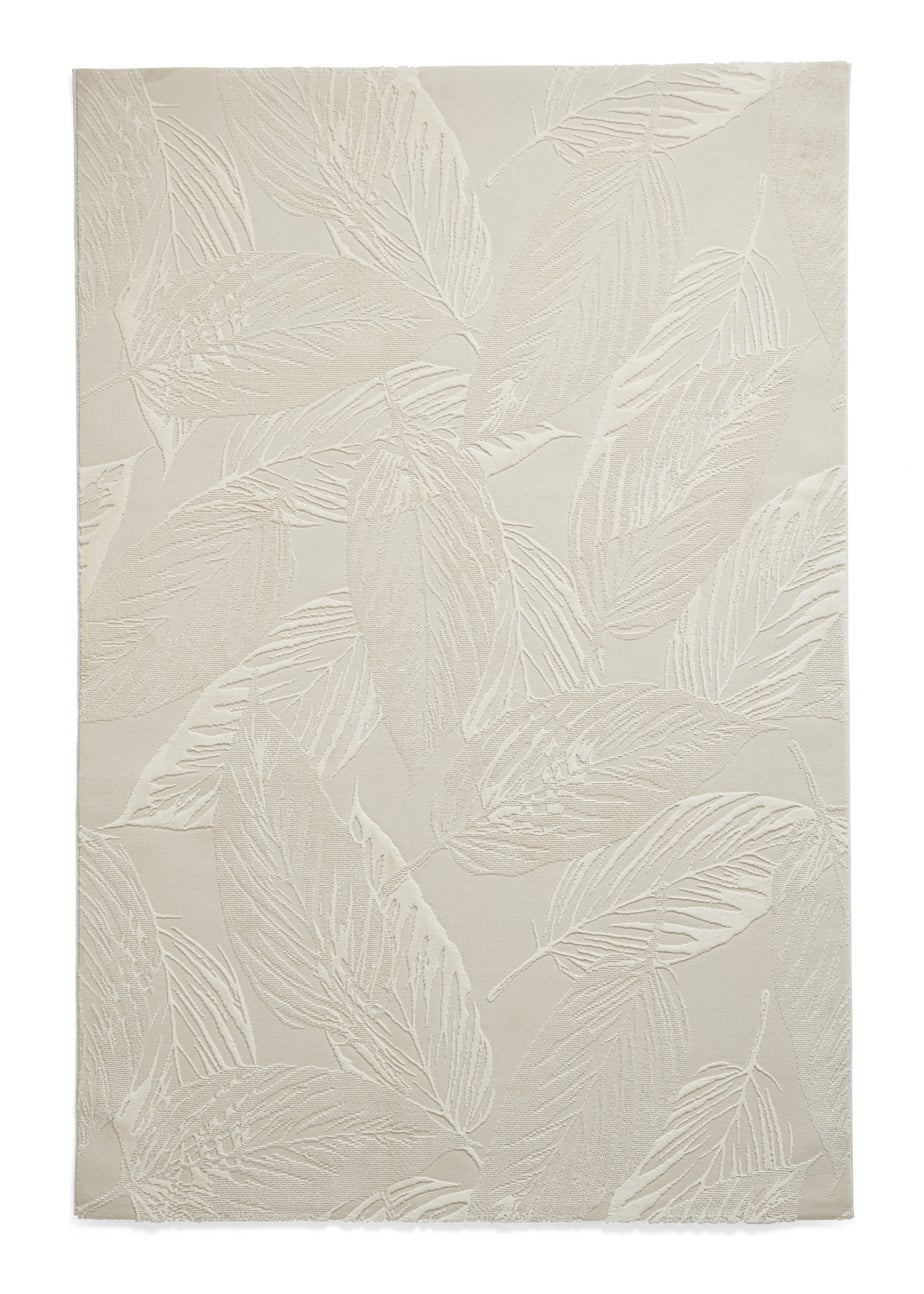 Think Rugs Flores Beige Botanical Washable Rug