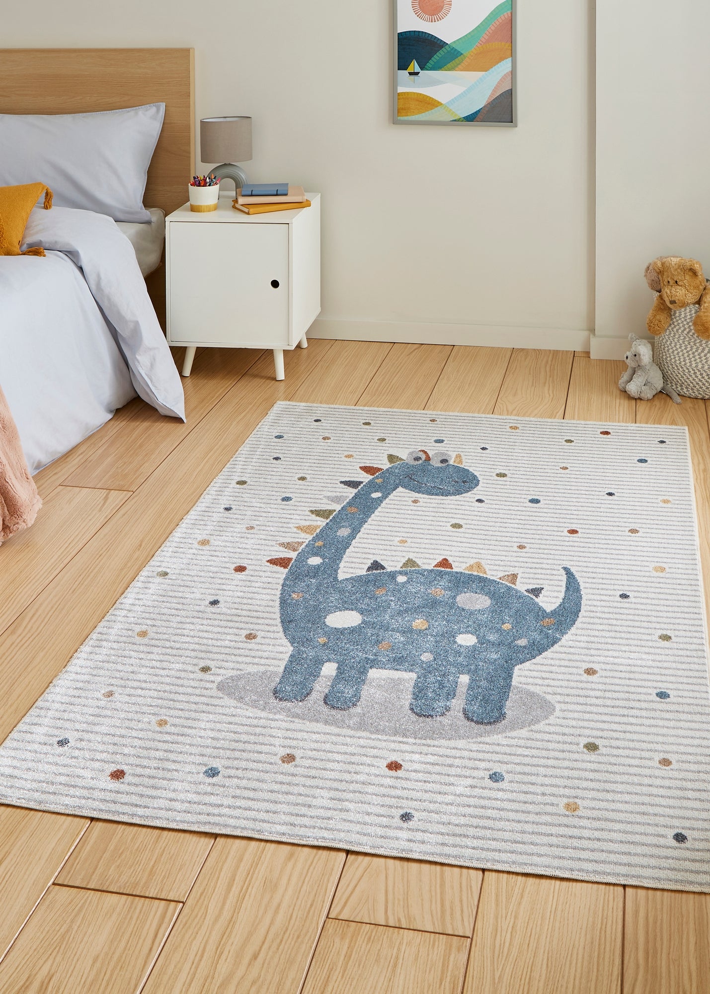 Think Rugs Vida Kids Dinosaur Washable Rug - Matalan
