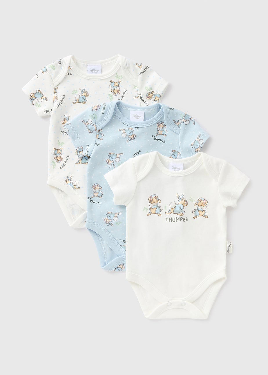 Disney 3 Pack Baby Blue Thumper Bodysuits (Newborn-18mths)