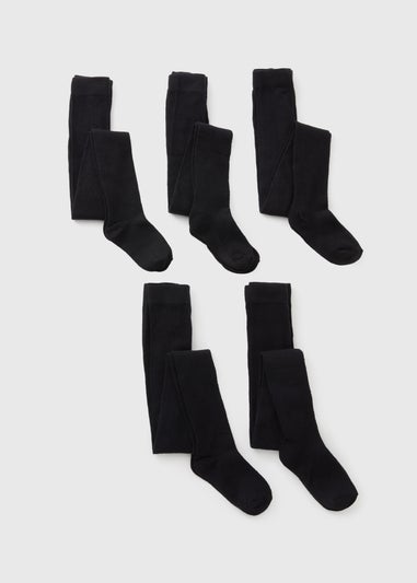 5 Pack Girls Black Diamond Tights (4-13yrs)