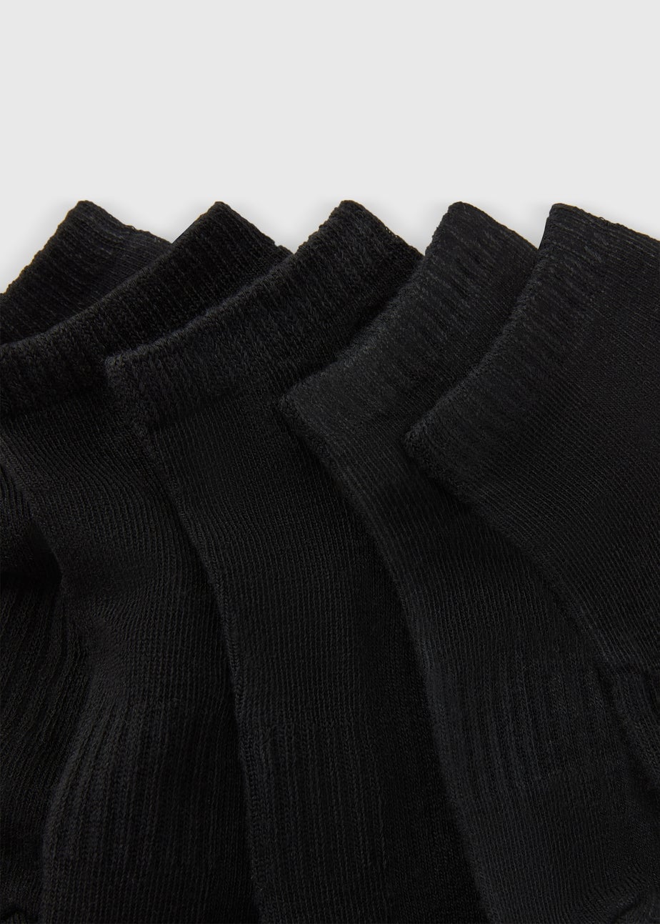 5 Pack Boys Black Sports Trainers Socks (Younger 6-Older 6.5)
