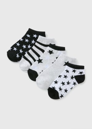 5 Pack Boys Star Trainer Socks (Younger 6-Older 6.5)